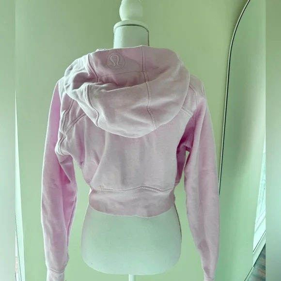 Lululemon Scuba Full Zip Cropped Hoodie - Light Pink (Meadowsweet Pink) - Picture 2 of 3
